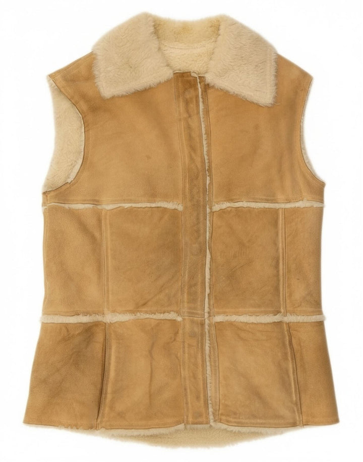 Gilet din shearling pentru femei Vintage IT 44 Medium Beige
