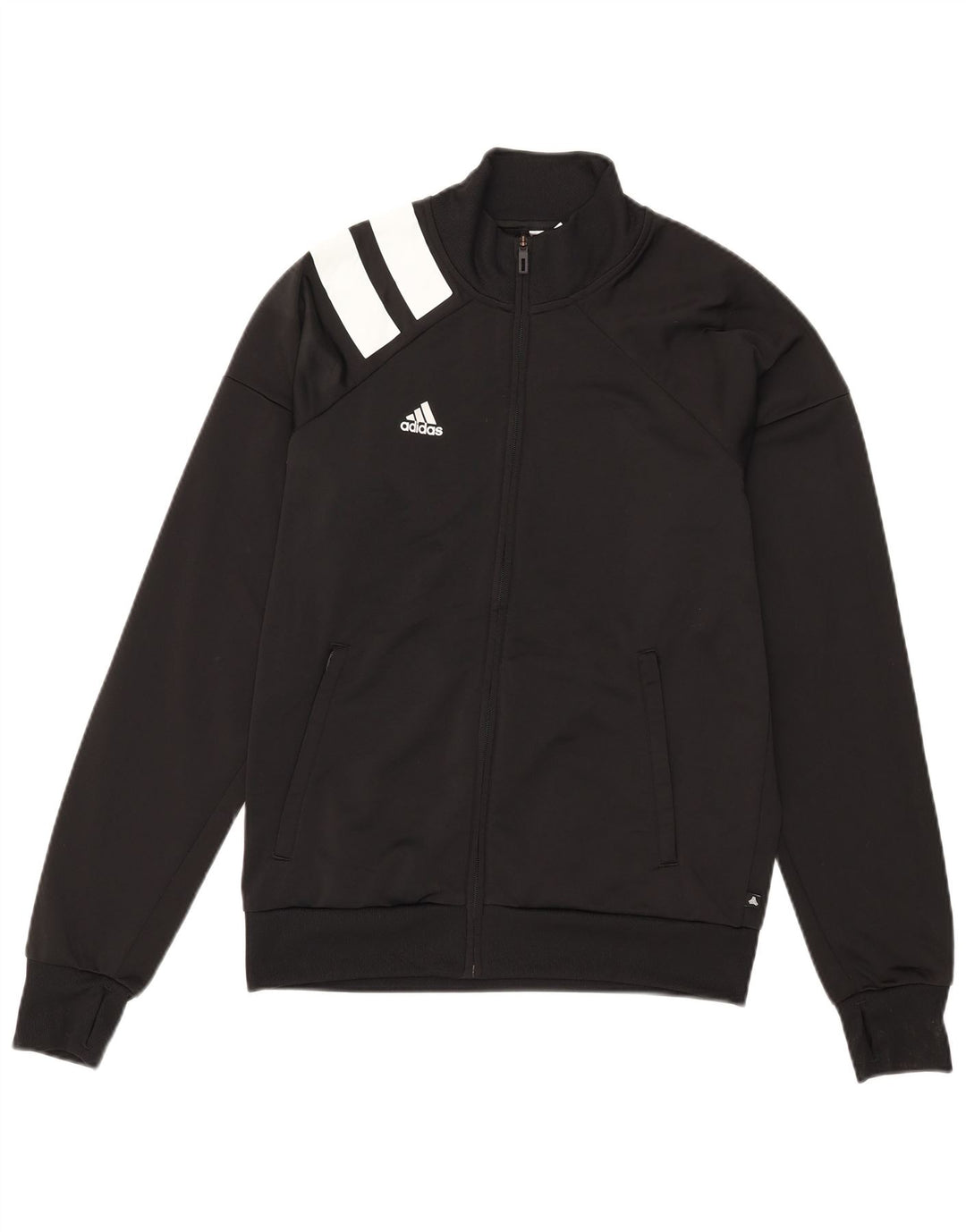 Jachetă de trening pentru bărbați Adidas, negru mediu, poliester bloc de culoare
