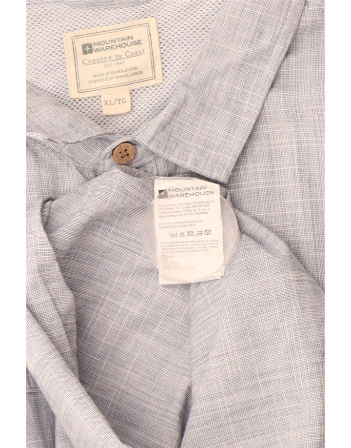 Cămașă cu mânecă scurtă pentru bărbați Mountain Warehouse, bumbac albastru XL