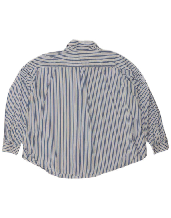 Cămașă supradimensionată Levi's pentru femei UK 14, bumbac cu dungi albastre medii