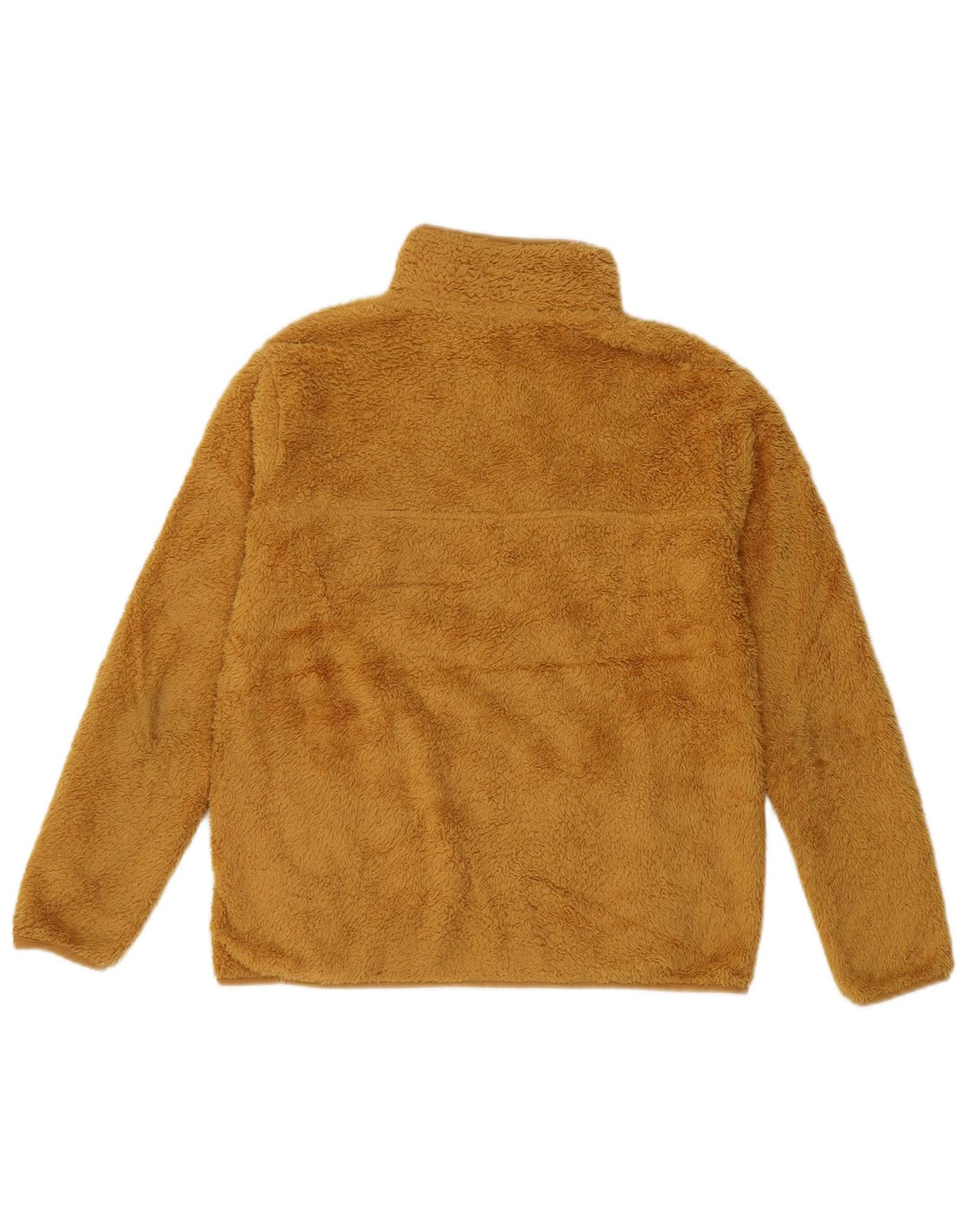 Pulover din lână pentru femei Eddie Bauer, cu fermoar și gât, UK 10, poliester galben mic