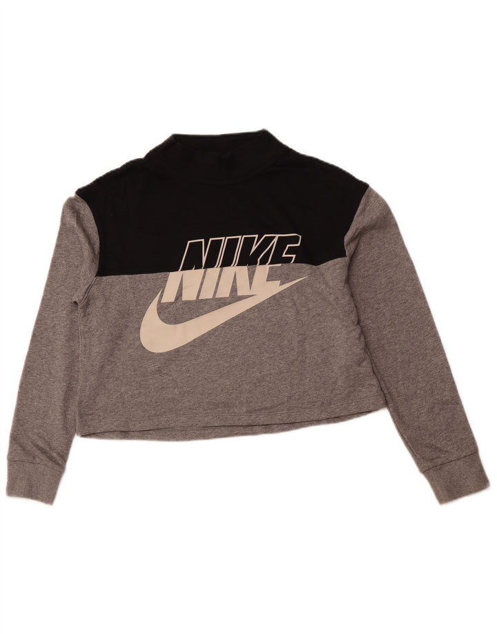 Pulover NIKE pentru fete Crop Standard Fit 13-14 ani XL gri