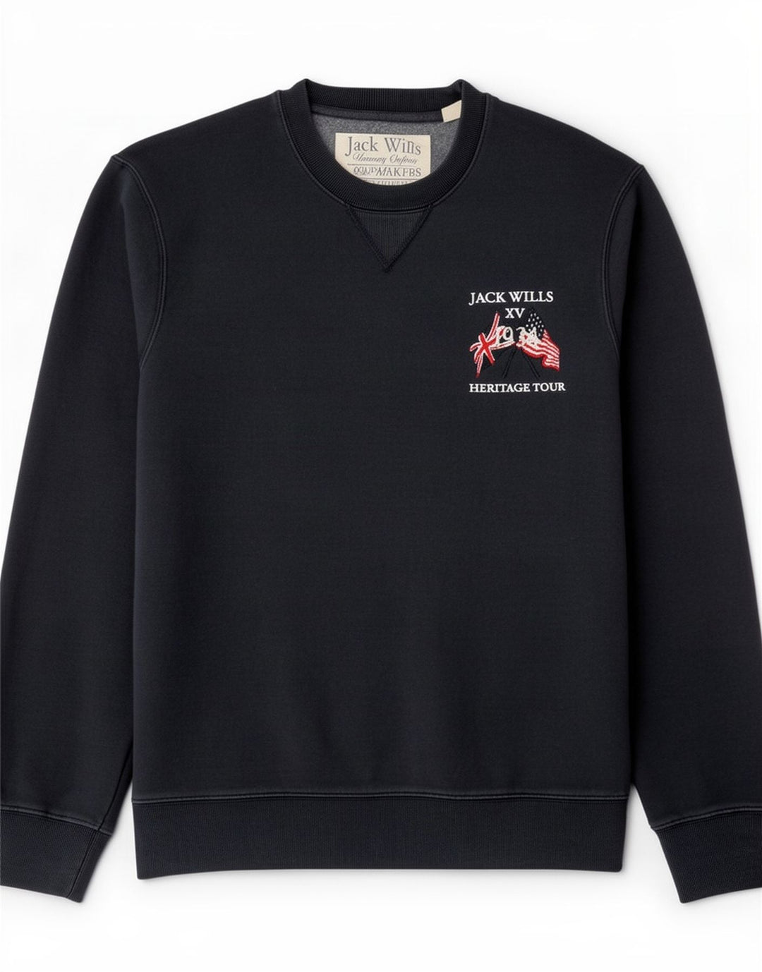 Hanorac cu grafic Jack Wills pentru bărbați Pulover mediu din bumbac bleumarin
