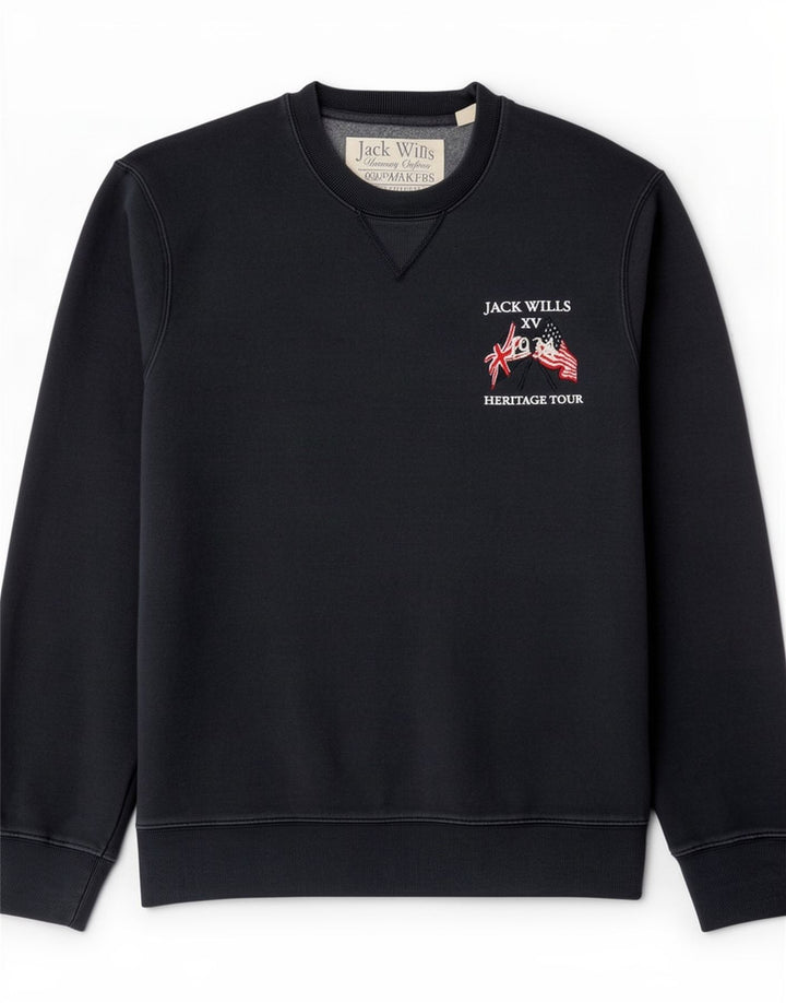 Hanorac cu grafic Jack Wills pentru bărbați Pulover mediu din bumbac bleumarin
