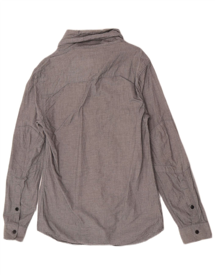 Cămașă Jack & Jones pentru bărbați cu gât rulat, bumbac gri mic