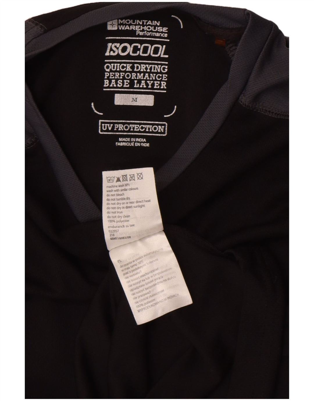 Tricou IsoCool pentru bărbați Mountain Warehouse Top Mediu Negru Colorblock