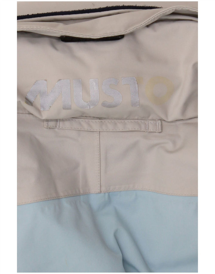 Musto Jachetă de ploaie supradimensionată cu glugă pentru femei UK 10 Small Blue Colorblock