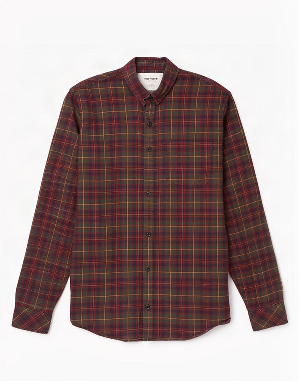 Cămașă de flanel pentru bărbați Carhartt XL, bumbac cu carouri verde