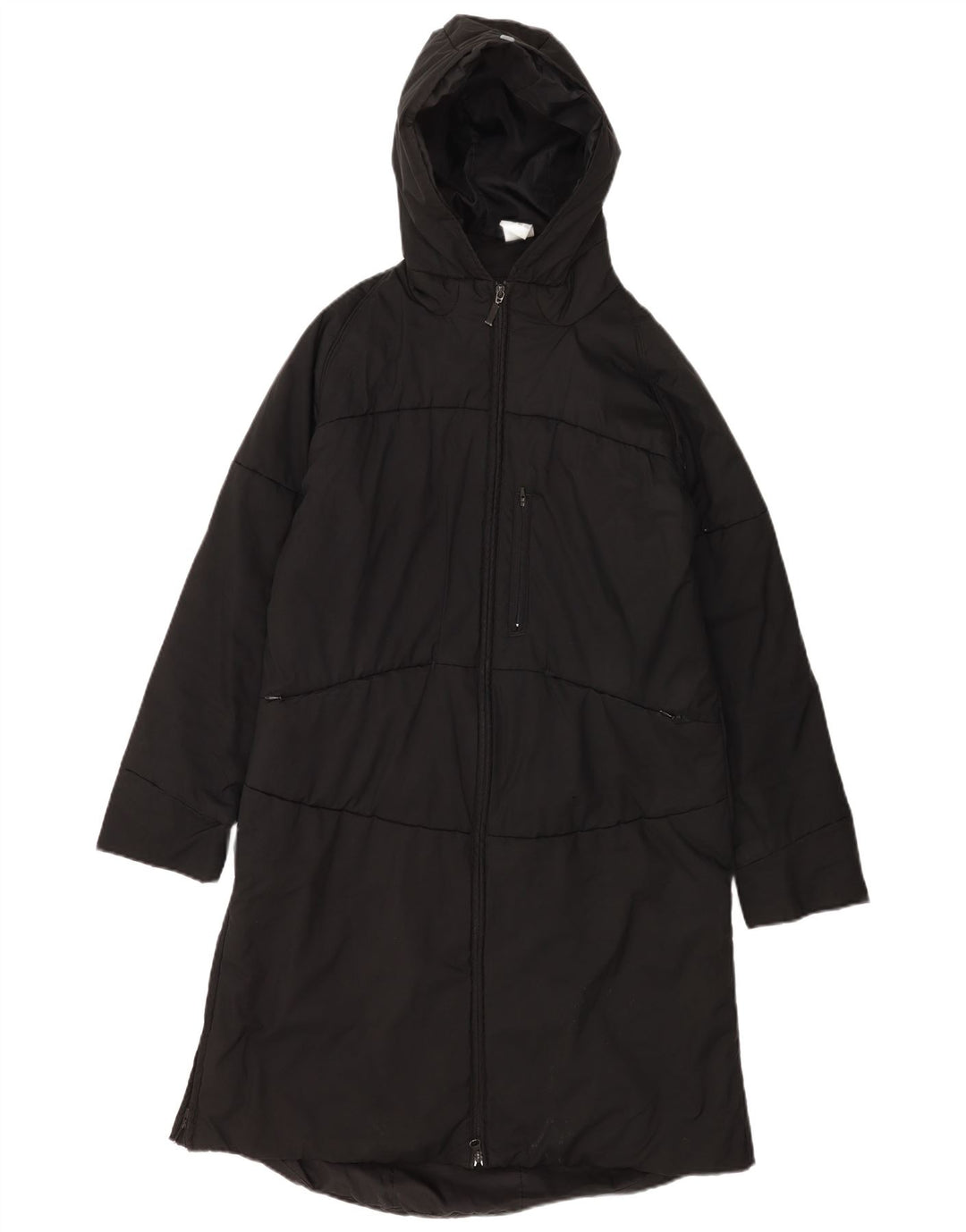 Jachetă de vânt cu glugă Adidas pentru femei UK 16, mare, negru, poliester