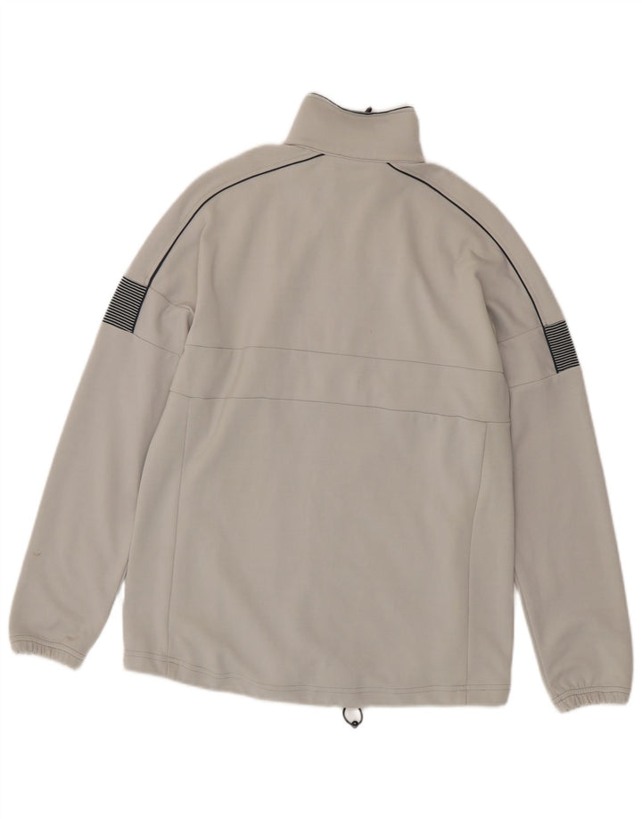 ASICS Womens Tracksuit Top Jacket UK 14 Medium Grey Polyamide