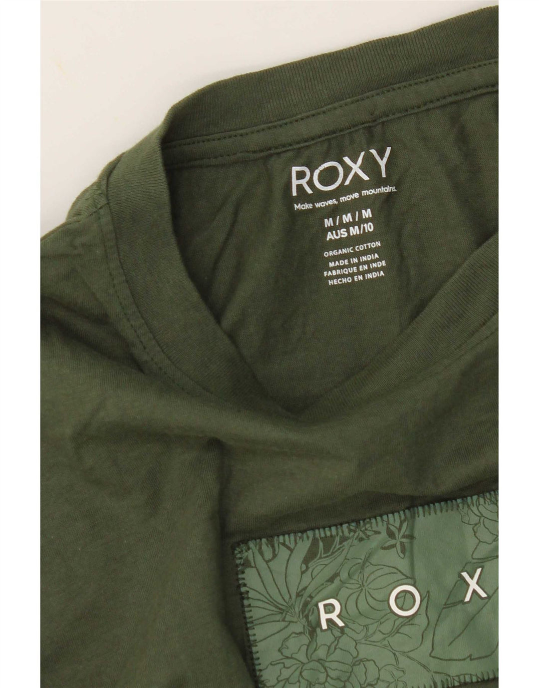 Tricou grafic Roxy pentru femei Top UK 14 Medium Khaki Bumbac