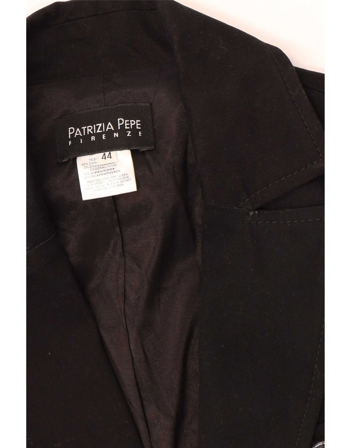 Patrizia Pepe Jachetă Blazer Femei 2 Nasturi IT 44 Bumbac Negru Mediu