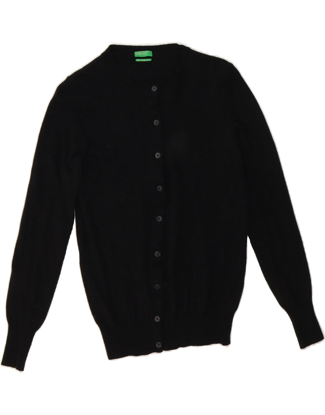 BENETTON Girls Cardigan Sweater 11-12 Years Medium Black Vintage Benetton and Second-Hand Benetton from Messina Hembry 
