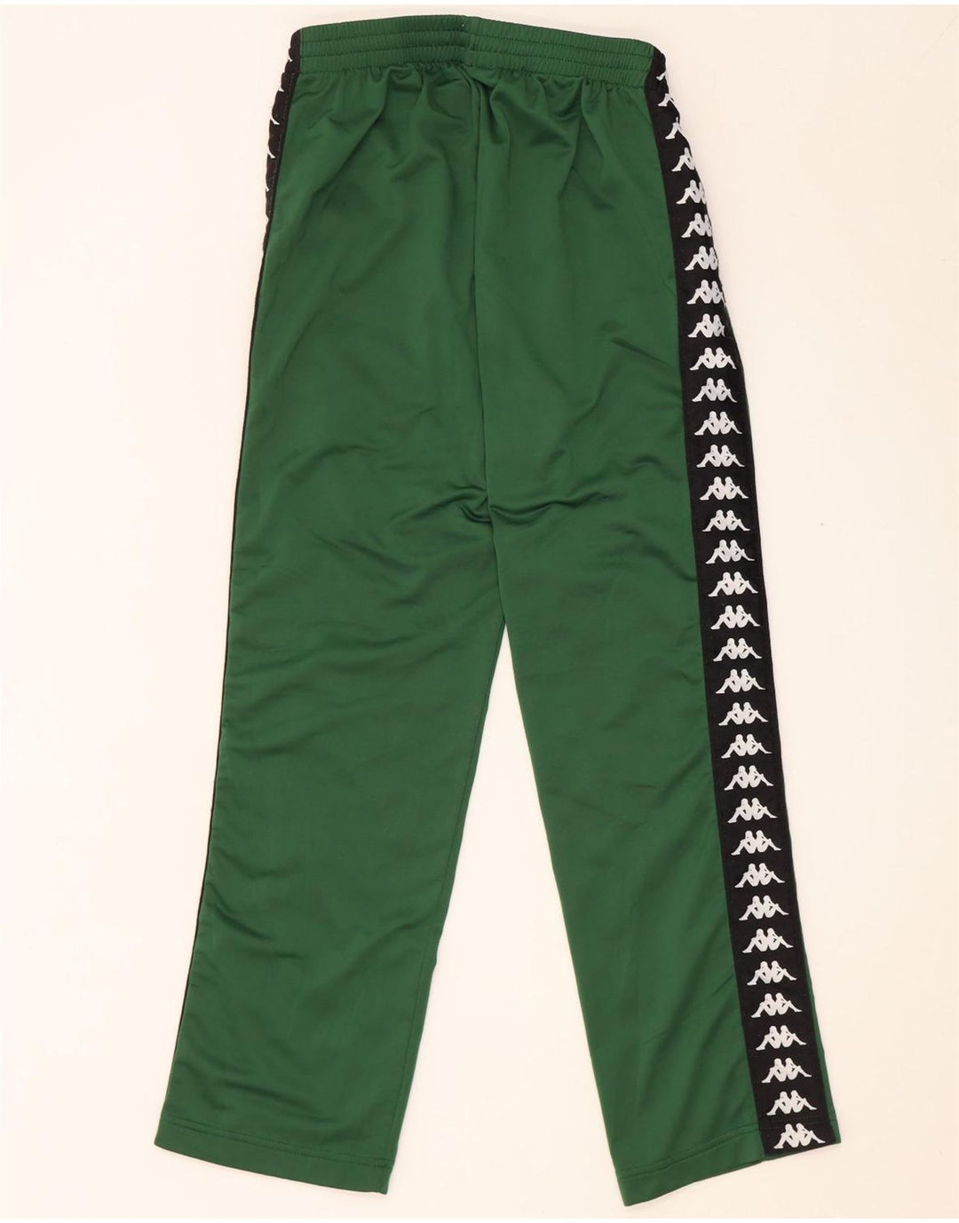 Pantaloni de trening grafic Kappa pentru bărbați, verde mediu, poliester color bloc