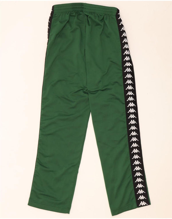 Pantaloni de trening grafic Kappa pentru bărbați, verde mediu, poliester color bloc