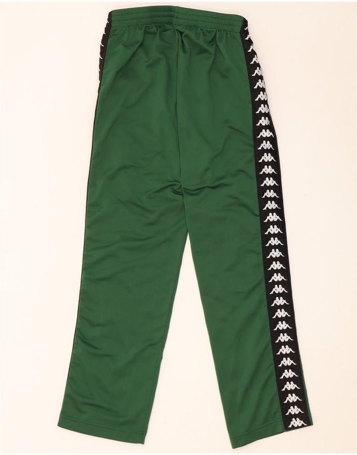 Pantaloni de trening grafic Kappa pentru bărbați, verde mediu, poliester color bloc