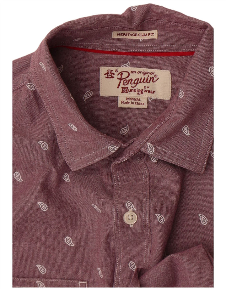 Cămașă pentru bărbați Penguin Slim Fit Mov mediu Paisley