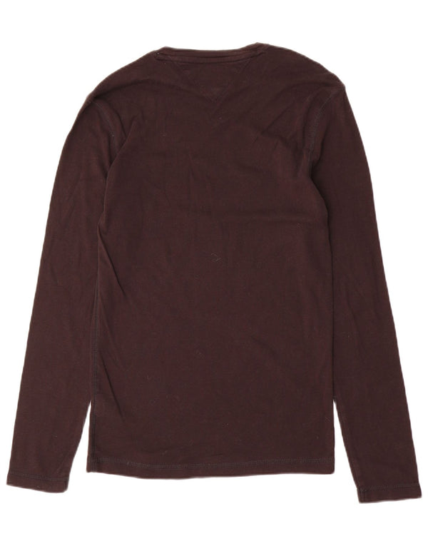 Top pentru femei Tommy Hilfiger cu mânecă lungă UK 12, bumbac maro mediu