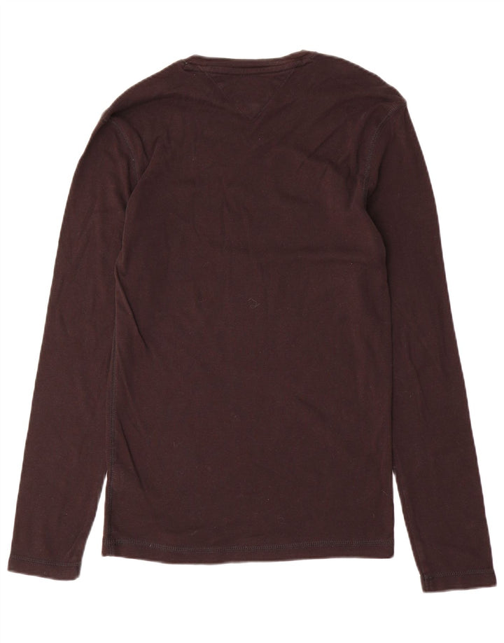Top pentru femei Tommy Hilfiger cu mânecă lungă UK 12, bumbac maro mediu