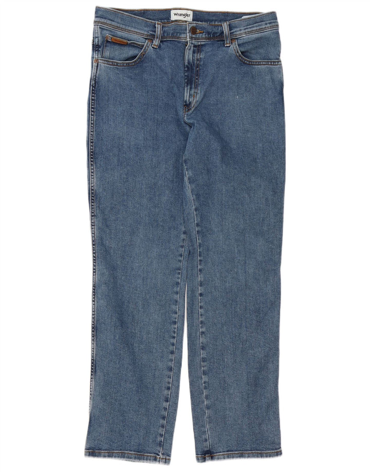 Blugi drepte pentru bărbați Wrangler Texas W34 L32 Bumbac albastru