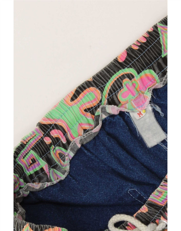 Pantaloni scurți vintage din denim pentru femei, mediu W28, albastru, patchwork