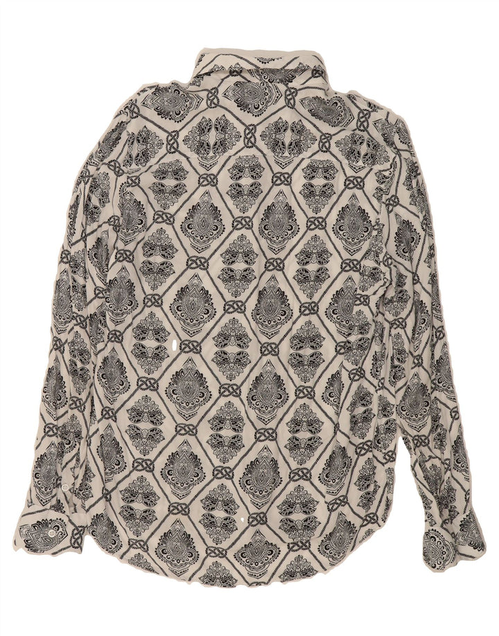 VINTAGE Mens Shirt Medium White Paisley Vintage Vintage and Second-Hand Vintage from Messina Hembry 