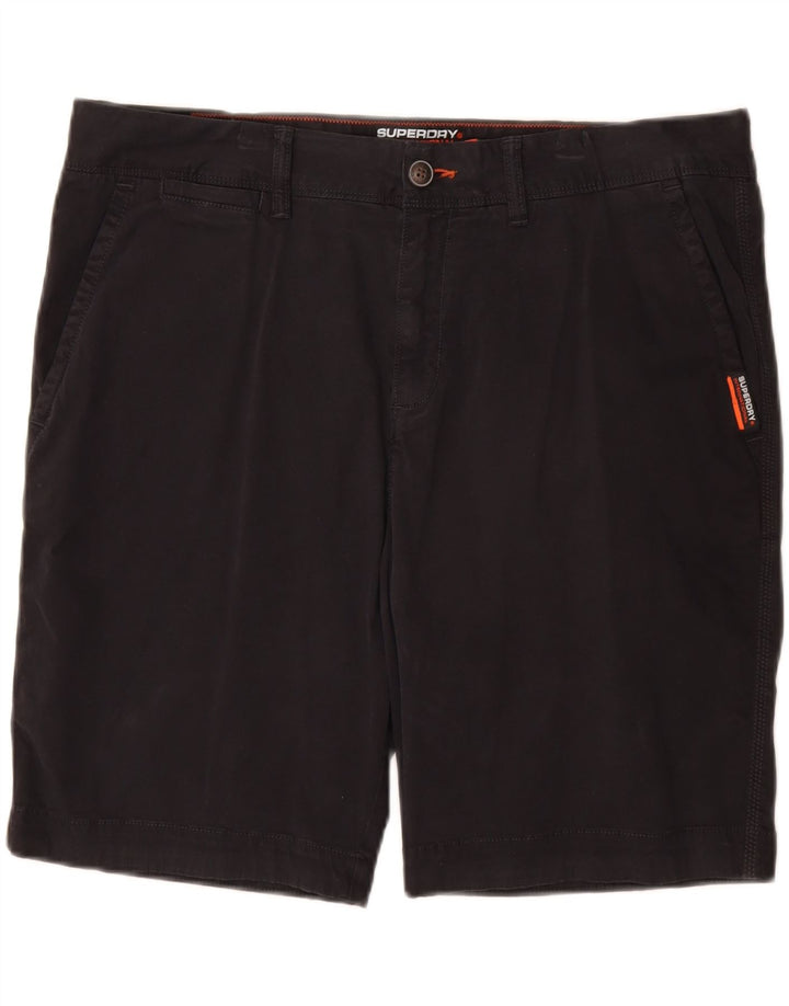 Pantaloni scurți chino subțiri Superdry pentru bărbați W36, bumbac negru mare