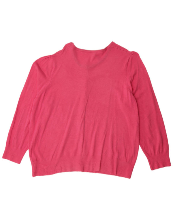 Pulover cardigan pentru femei Marks & Spencer UK 24 4XL roz viscoză