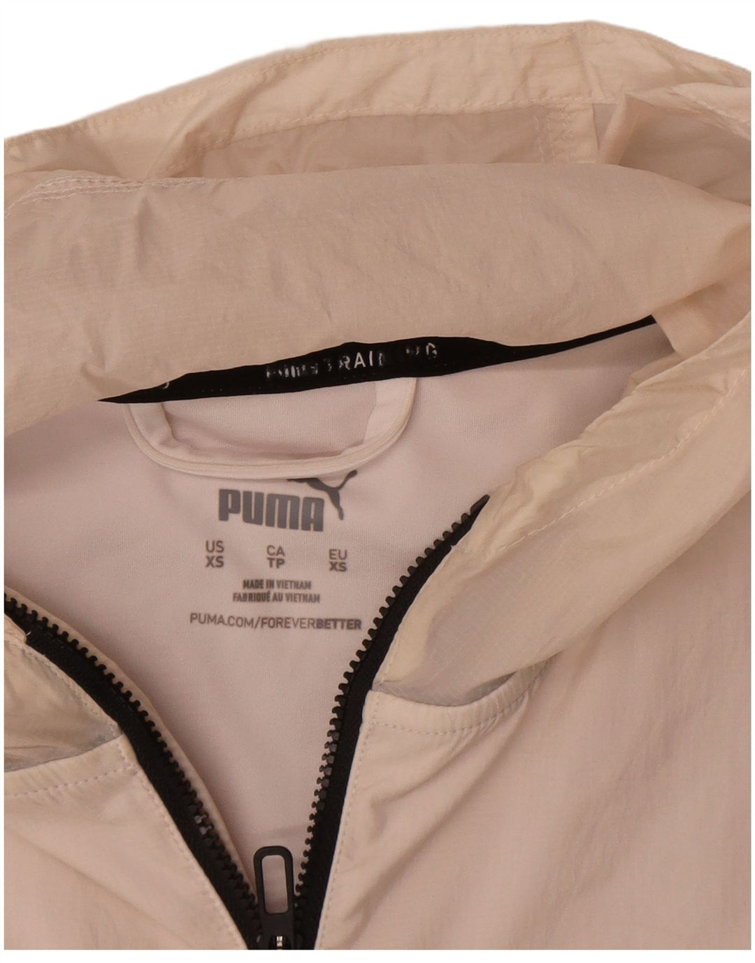 Jachetă de ploaie supradimensionată cu glugă Puma pentru femei UK 6 XS din nailon alb