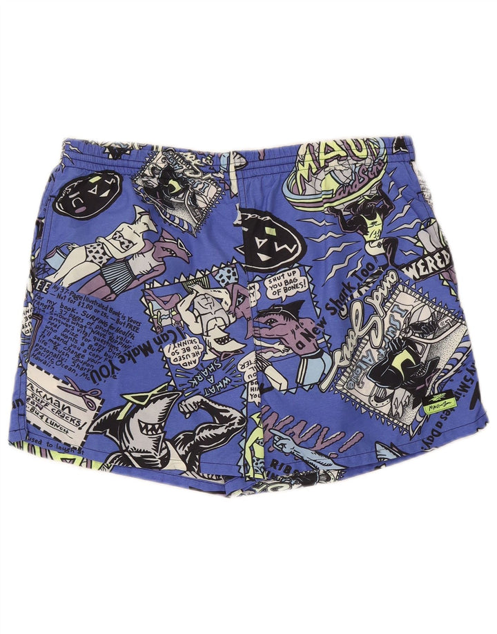 Pantaloni scurți de înot grafic Maui and Sons pentru bărbați, nailon albastru mediu