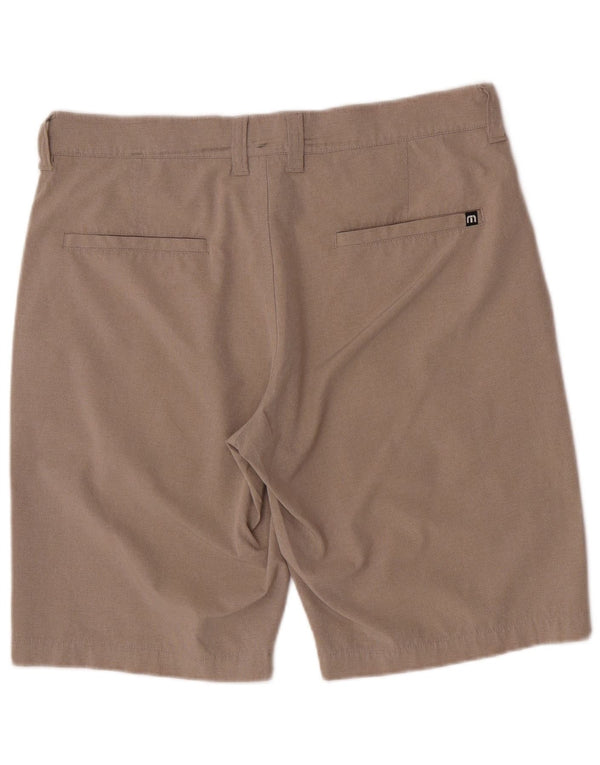 Pantaloni scurți chino pentru bărbați, Travis Mathew, cu tăiere obișnuită, W32, poliester mediu bej