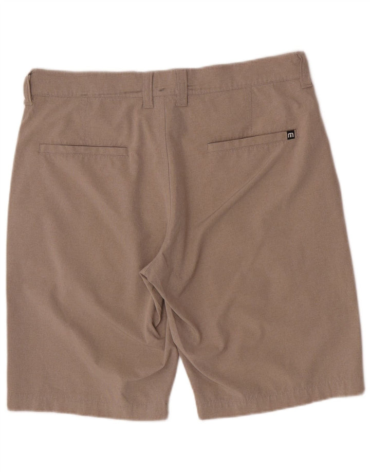Pantaloni scurți chino pentru bărbați, Travis Mathew, cu tăiere obișnuită, W32, poliester mediu bej