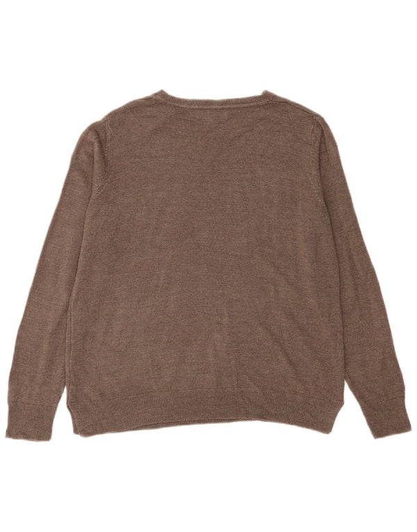Pulover pentru femei Marks & Spencer cu decolteu cu barca UK 14 mare maro acrilic