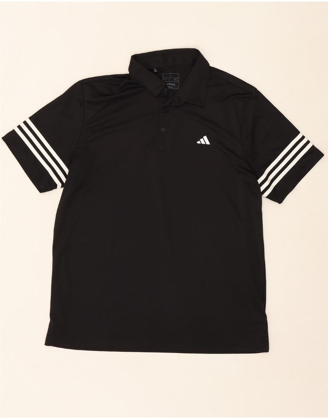 ADIDAS Mens Polo Shirt Large Black Polyester Vintage Adidas and Second-Hand Adidas from Messina Hembry 