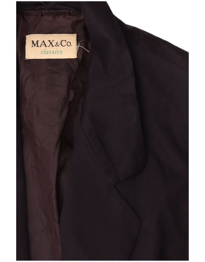 Blazer pentru femei Max & Co. Jachetă cu 2 nasturi UK 12 Bumbac, albastru bleumarin mediu