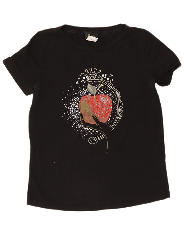 Tricou cu grafic Disney Liu Jo pentru femei Top UK 14 Medium Negru
