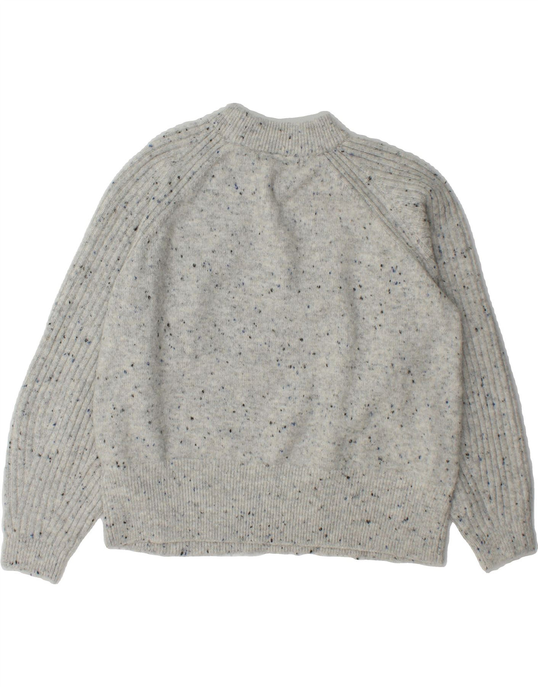 MARKS & SPENCER Womens Crop Crew Neck Jumper Sweater UK 14 Medium Grey Vintage Marks & Spencer and Second-Hand Marks & Spencer from Messina Hembry 