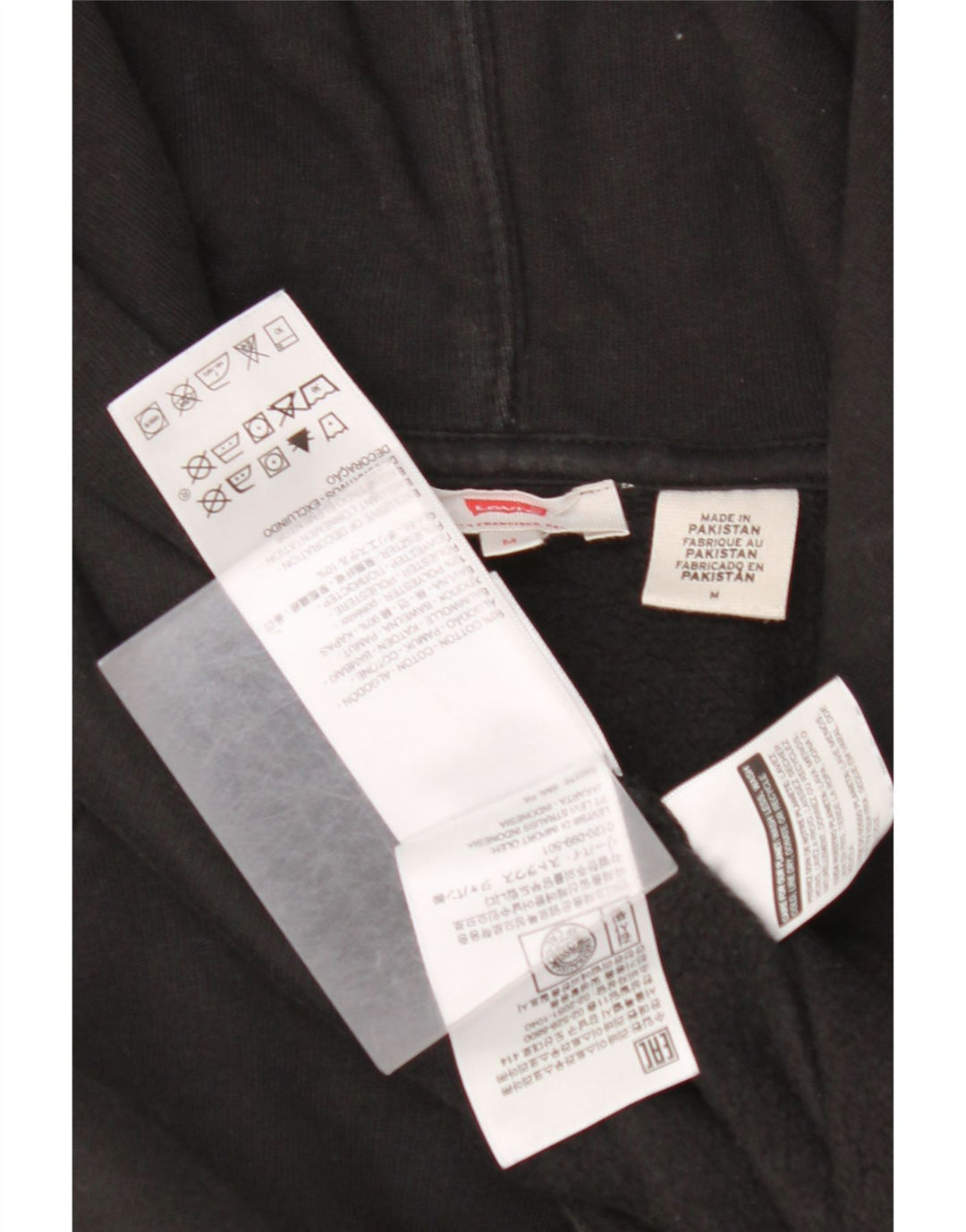 Pulover cu capota supradimensionat pentru femei LEVI'S, UK 14, bumbac mediu negru