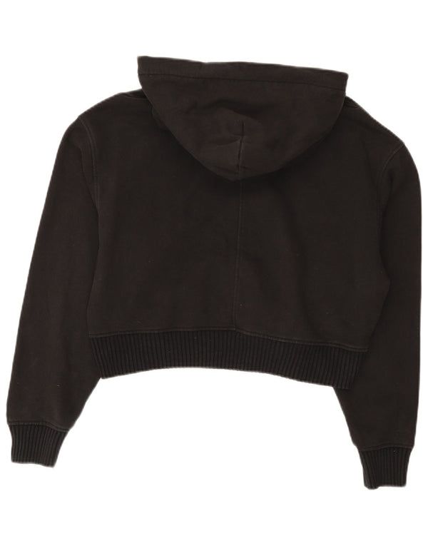 Calvin Klein Jeans pentru femei Crop Oversized Hoodie Pulover UK 10 Small Black