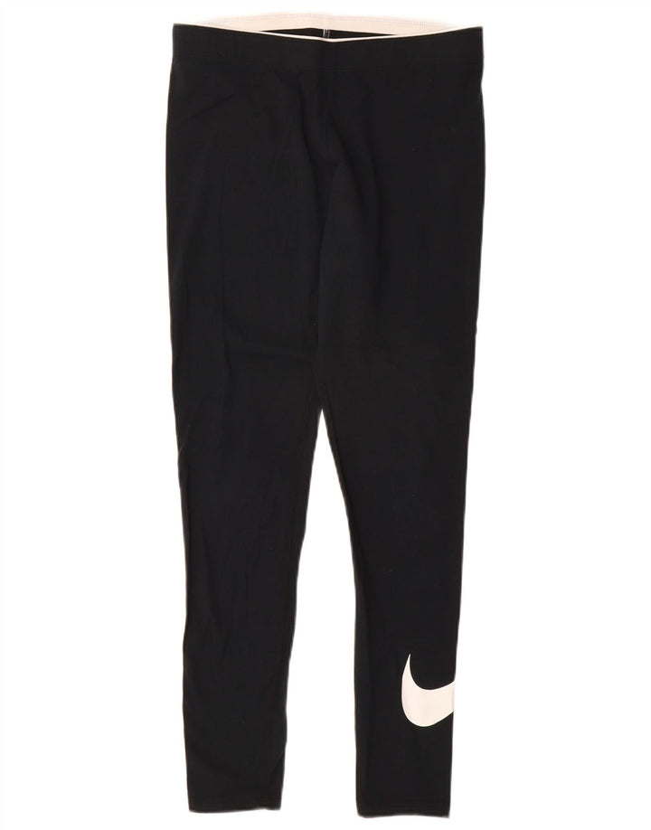 Leggings grafic Nike pentru femei UK 12, bumbac mediu negru