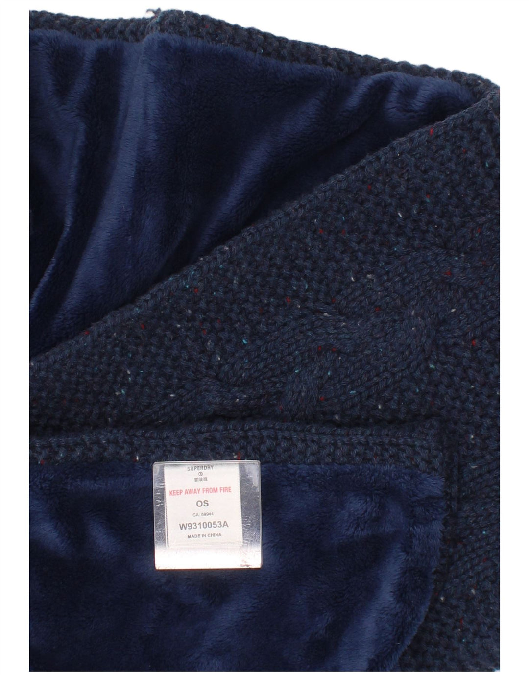 Eșarfă dreptunghiulară tricotată pentru femei Superdry, mărime unică, albastru marin pete de iarnă