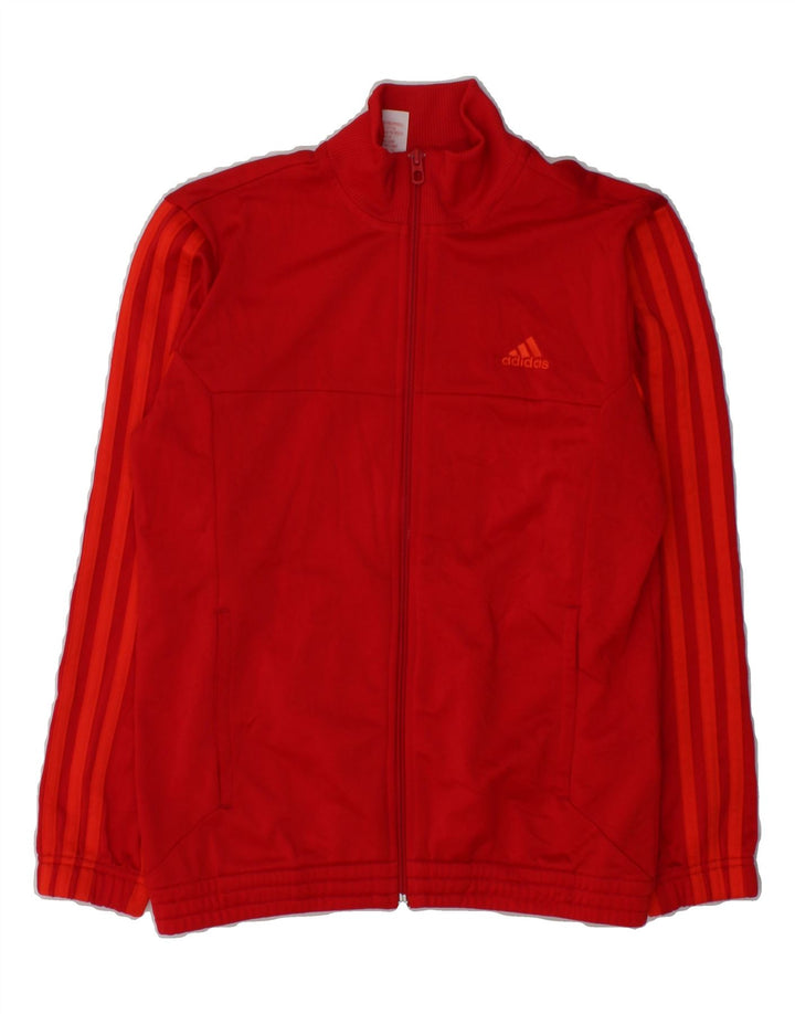 ADIDAS Girls Tracksuit Top Jacket 11-12 Years Red Polyester Vintage Adidas and Second-Hand Adidas from Messina Hembry 
