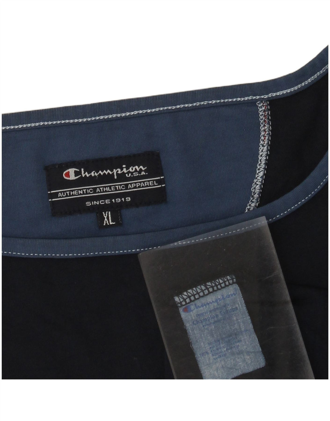 Top pentru femei Champion cu mâneci 3/4 UK 18 XL din bumbac bleumarin