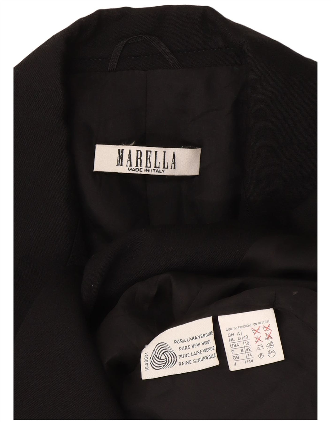 Jachetă Blazer pentru femei Marella cu 1 nasture UK 14 Lână mare neagră