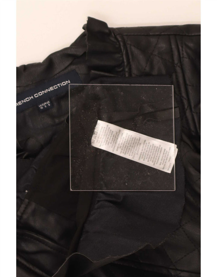 Jachetă matlasată din piele artificială pentru femei French Connection UK 10 Small Black