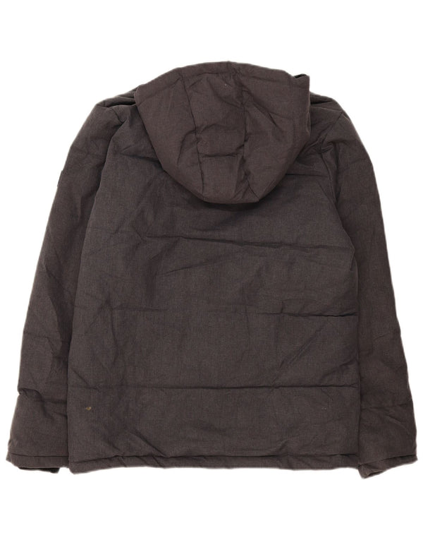 Jack & Jones Jachetă căptușită cu glugă pentru băieți 15-16 ani, gri cu pete