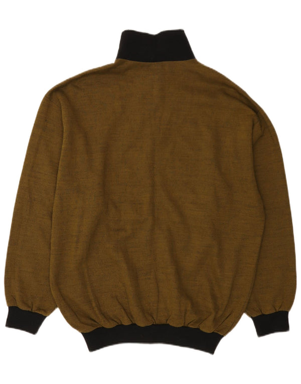 VINTAGE Pulover cardigan grafic pentru bărbați, mare, kaki, color block