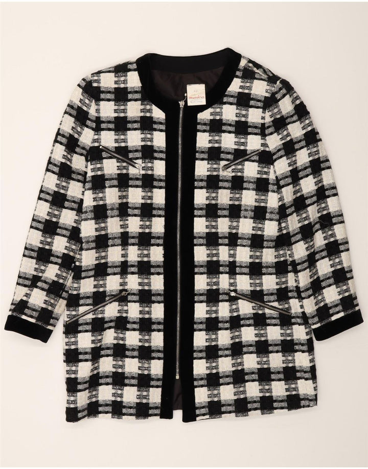 Jachetă pentru femei Meico cu paragate EU 42 Poliester cu carouri mari, negru