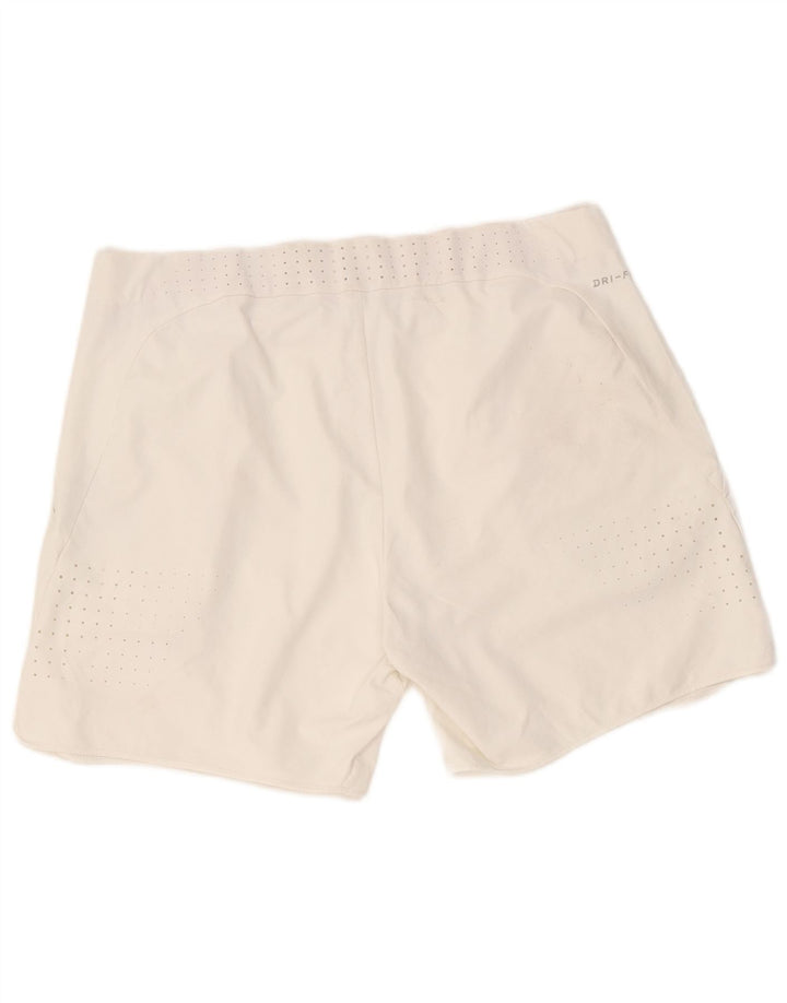 Pantaloni scurți sport Nike Dri Fit pentru femei UK 16, mari, alb, poliester