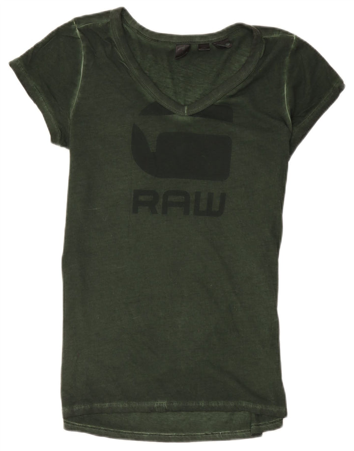 Tricou grafic pentru bărbați G-Star Top din bumbac verde mediu